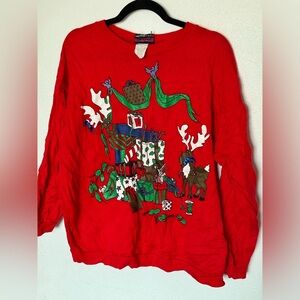 Vintage Andover Christmas sweater Red size Large